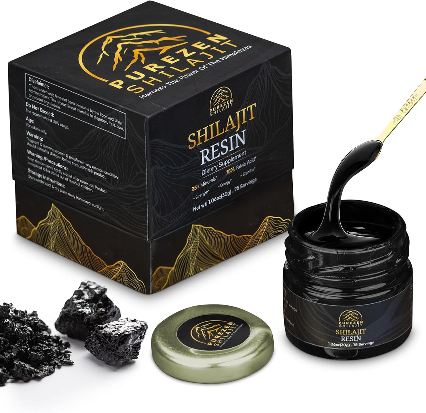 Pure Himalayan Shilajit Resin | 75% Fulvic Acid, 85+ Minerals – Natural Energy & Stamina Boost, 30g